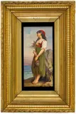 Josef Zasche, (Mignon), polychrome overglaze on porcelain plaque