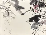 Chen Wen Hsi, Squirrel and Vine, ink and colour on paper