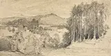 John Sell Cotman, (Landscape), pencil on paper on card