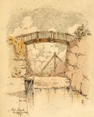 Roy De Maistre, Goat Island 1914, 1914, pen and ink and wash on card