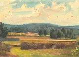 Roland Wakelin, (Landscape) 1948, 1948, oil on cardboard