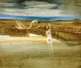 Leda and the Swan 1961 by Sidney Nolan, 1961, oil on card, offered Oct 2016