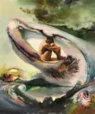 (Figure in Psychoscape) by James Gleeson, oil on composition board, sold Oct 2016