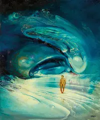 (Figure in Psychoscape) by James Gleeson, oil on composition board, sold Oct 2016