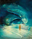 (Figure in Psychoscape) by James Gleeson, oil on composition board, sold Oct 2016