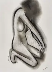 Robert Dickerson, (The Dancer), charcoal on paper