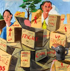 Boxes 2007 by McLean Edwards, 2007, synthetic polymer paint on canvas, offered Oct 2016