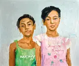 Zhong Chen, Untitled (Portrait of Two Girls) 2007, 2007, oil on canvas