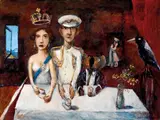 The Guests (1995) by Garry Shead, 1995, oil on composition board, sold Aug 2016