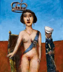 Bare Queen (1995) by Garry Shead, 1995, oil on composition board, offered Aug 2016