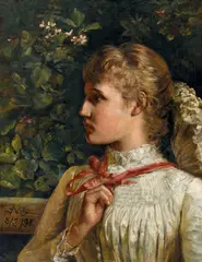Emma Minnie Boyd, A Lassie Yet 1888, 1888, oil on canvas