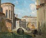 San Gregorio and the Rio della Salute (1908) by Arthur Streeton, 1908, oil on canvas, offered Aug 2016