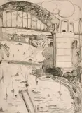 Brett Whiteley, Sydney Harbour Bridge (1977), 1977, etching on paper