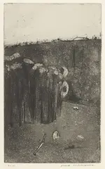 Saplings (1962) by Fred Williams, 1962, aquatint, drypoint and engraving on Kent paper, 8th state of 9, sold Jul 2016