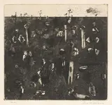 Fred Williams, Landscape with Green Cloud and Owl (1965-1966), 1965-1966, etching and aquatint on Arches paper, 2nd state of 2