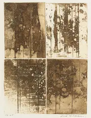 Landscape Quartette (1962) by Fred Williams, 1962, etching, aquatint, engraving and drypoint in sepia on Kent paper, 1st state of 2, offered Jul 2016