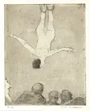 Fred Williams, Trapeze (1955-1956), 1955-1956, etching, aquatint and drypoint on Whatmans paper, 2nd state of 4
