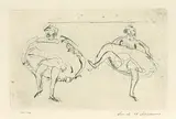 Fred Williams, Windmill Girls (1955-1956), 1955-1956, etching and drypoint on Kent paper, 5th state of 5
