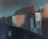 Robert Dickerson, Terrace Houses (1968), 1968, oil on composition board