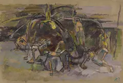 John Passmore, Boys Under Pear Tree 1952, 1952, oil on composition board