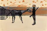 Sidney Nolan, Horse and Kelly, screenprint on paper