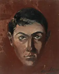 (Self Portrait) by Eric Wilson, oil on canvas on board, offered Jul 2016