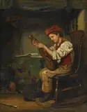 John Haynes, Tuning the Fiddle (1867), 1867, oil on canvas