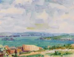 Bay O' Roses in Blue and Silver (1921) by John Russell, 1921, watercolour on paper, sold Jul 2016