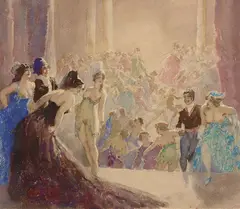 Norman Lindsay, (She Arrives) (circa 1935), 1935, watercolour on paper
