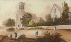 Jacob Janssen, St Mark's Anglican Church, Darling Point 1855, 1855, watercolour and gouache on paper