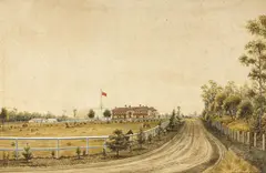 John Campbell, Linnwood House, Guildford, New South Wales 1892, 1892, watercolour and gouache on paper on board