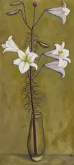 John Brack, Christmas Lilies 1955, 1955, oil on canvas