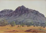 Haast Bluff by Albert Namatjira, watercolour on paper, sold May 2016