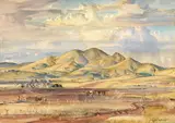 Mid North Landscape Orroroo 1950 by Hans Heysen, 1950, watercolour on paper, sold May 2016