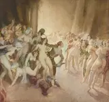 The Carnival (circa 1925) by Norman Lindsay, 1925, watercolour on paper, offered May 2016