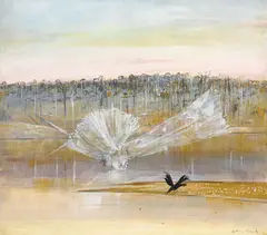 Bride over Shoalhaven by Arthur Boyd, oil on paper on board, sold May 2016