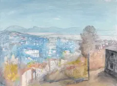Lloyd Rees, Blue Day, Tasmania 1976, 1976, pastel and watercolour on paper