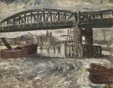 William Dobell, Temporary Bridge over Thames (1936)