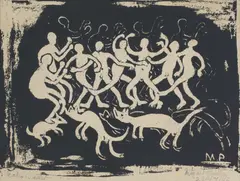 Native Ballet 1946 by Margaret Preston, 1946, screenprint on paper, sold May 2016
