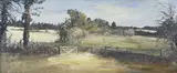 Gateway, Ramsholt (Suffolk Landscape with Gate) (1973) by Arthur Boyd, 1973, oil on composition board, offered May 2016