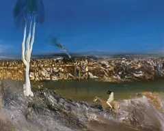 Sidney Nolan, River-Bank 1964, 1964, oil on composition board