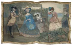 Ladies on the Terrace (circa 1895-1900) by Charles Conder, 1895-1900, watercolour on silk, sold May 2016