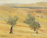 Eric Wilson, Wantabadgery Hills (1945), 1945, oil on composition board