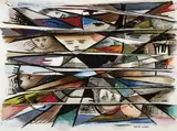 Charles Blackman, Find the Children 1962, 1962, watercolour, gouache and pastel on paper