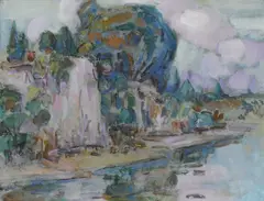 Untitled (Macks Island) by John Russell, watercolour over pencil on paper, offered May 2016