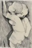 Children Playing 1964 by Charles Blackman, 1964, conte on paper, sold May 2016