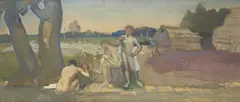 (Landscape with Figures) (circa 1900) by George Washington Lambert, 1900, oil on canvas, sold May 2016