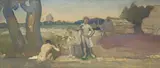 George Washington Lambert, (Landscape with Figures) (circa 1900)