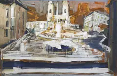Brett Whiteley, The Spanish Steps, Rome (1960), 1960, gouache and pencil on paper