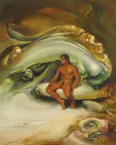 Nude in Cyberspace by James Gleeson, oil on paper on board, sold May 2016